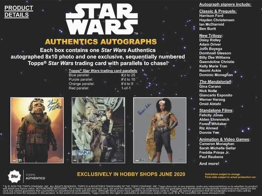 Star Wars Authentics 2020 Blind Pack (8'x10')